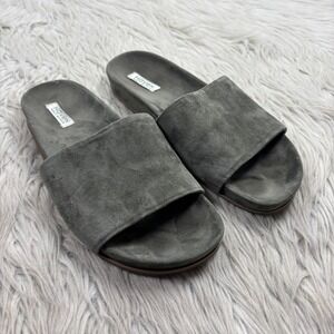 Haven Well Within Women's 6 Green Suede Slide Sandals Minimalist Boho Classic